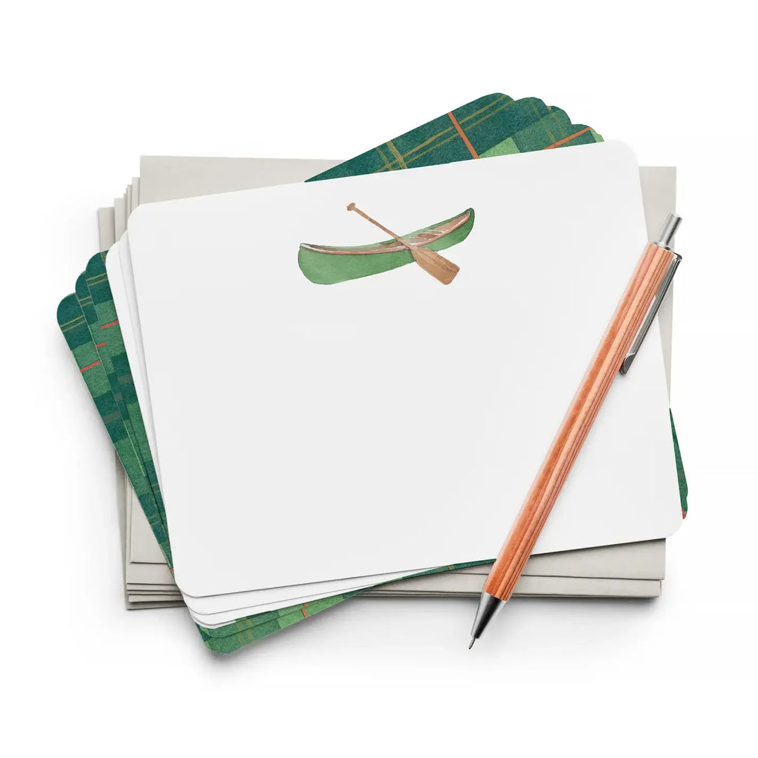 E. Frances Paper Flat Note Cards & Matching Envelopes, Set of 8, Canoe - Detail