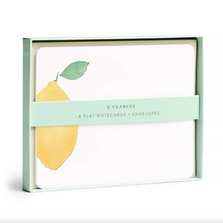 E. Frances Paper Flat Note Cards & Matching Envelopes, Set of 8, Lemon