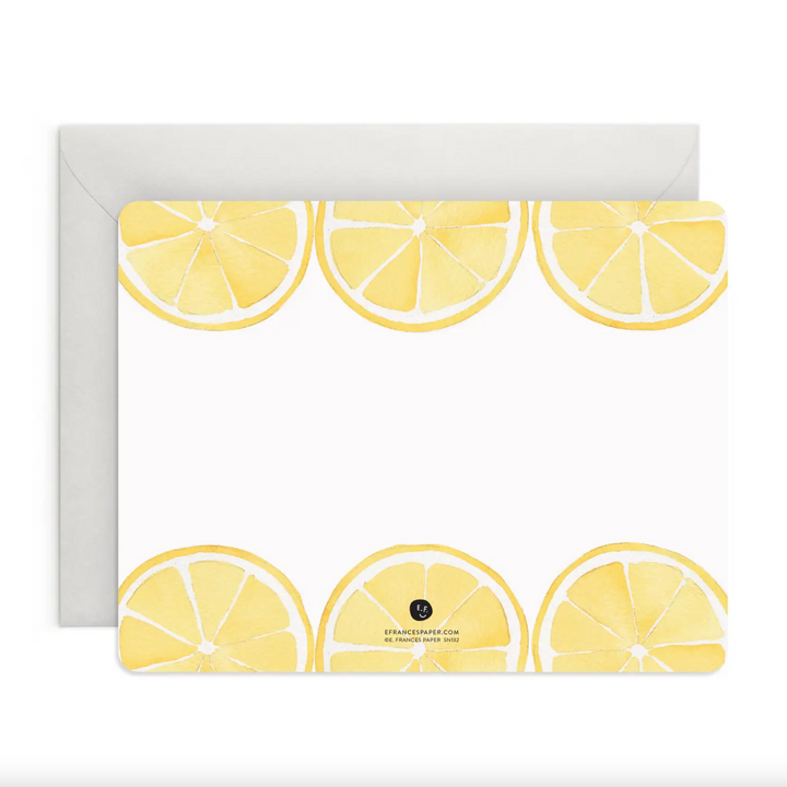 E. Frances Paper Flat Note Cards & Matching Envelopes, Set of 8, Lemon - Back