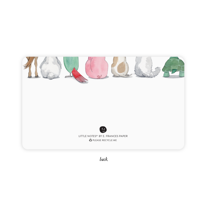 E. Frances Paper Little Note Cards, Animal Friends, Back