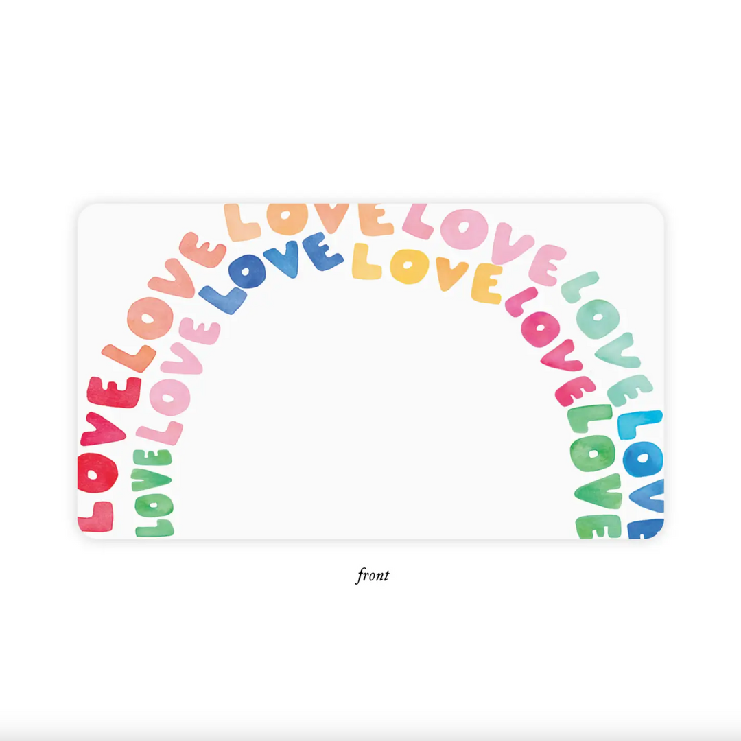 E. Frances Paper Little Note Cards, Love Rainbow, Front