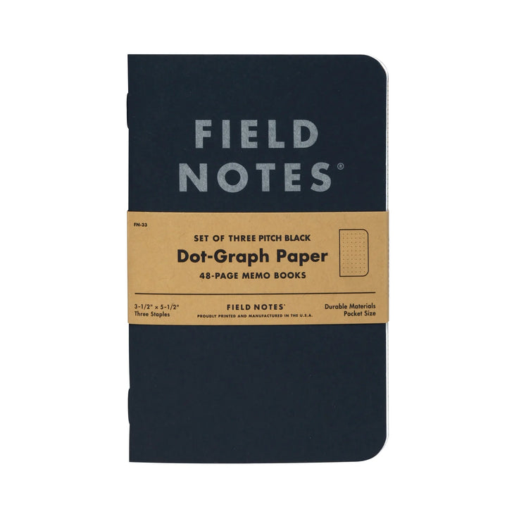 Pitch Black Memo Book (3 pk)
