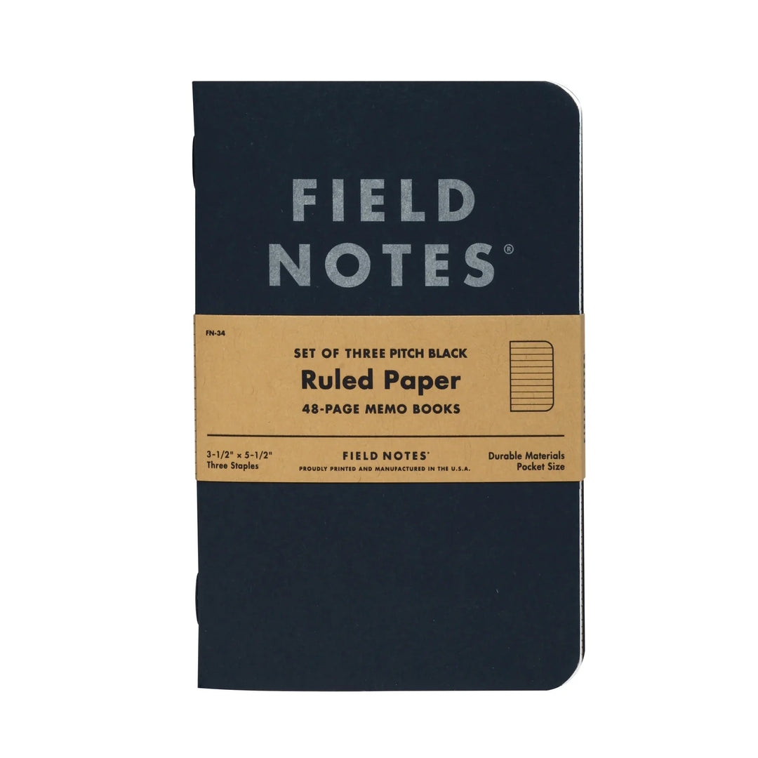 Pitch Black Memo Book (3 pk)