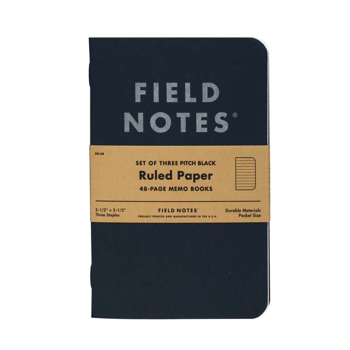 Pitch Black Memo Book (3 pk)