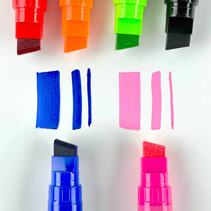 Faber-Castell Jumbo Chisel Tip Markers, Set of 6, Chisel Tip