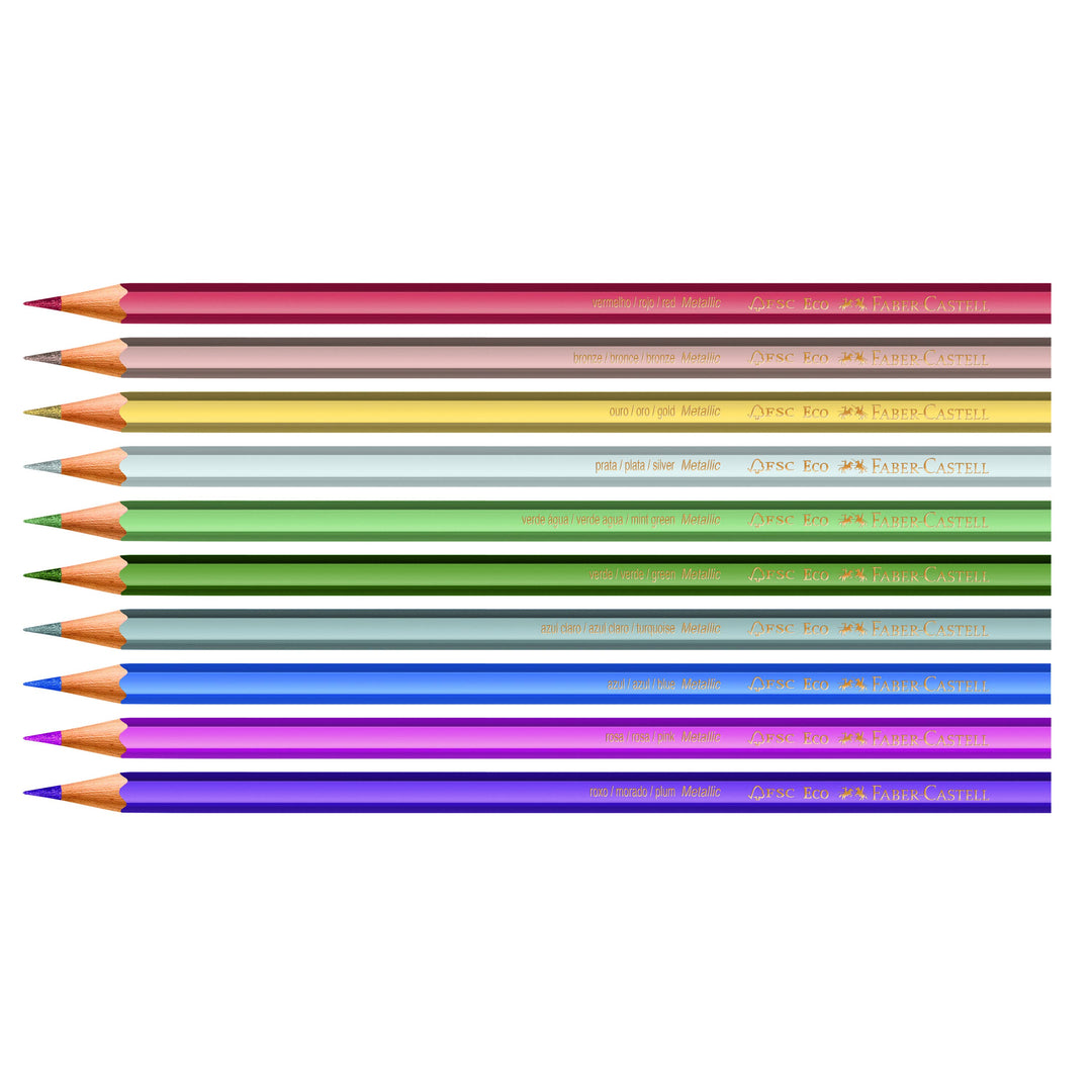Faber-Castell Metallic Colored EcoPencils, Set of 10, Detail