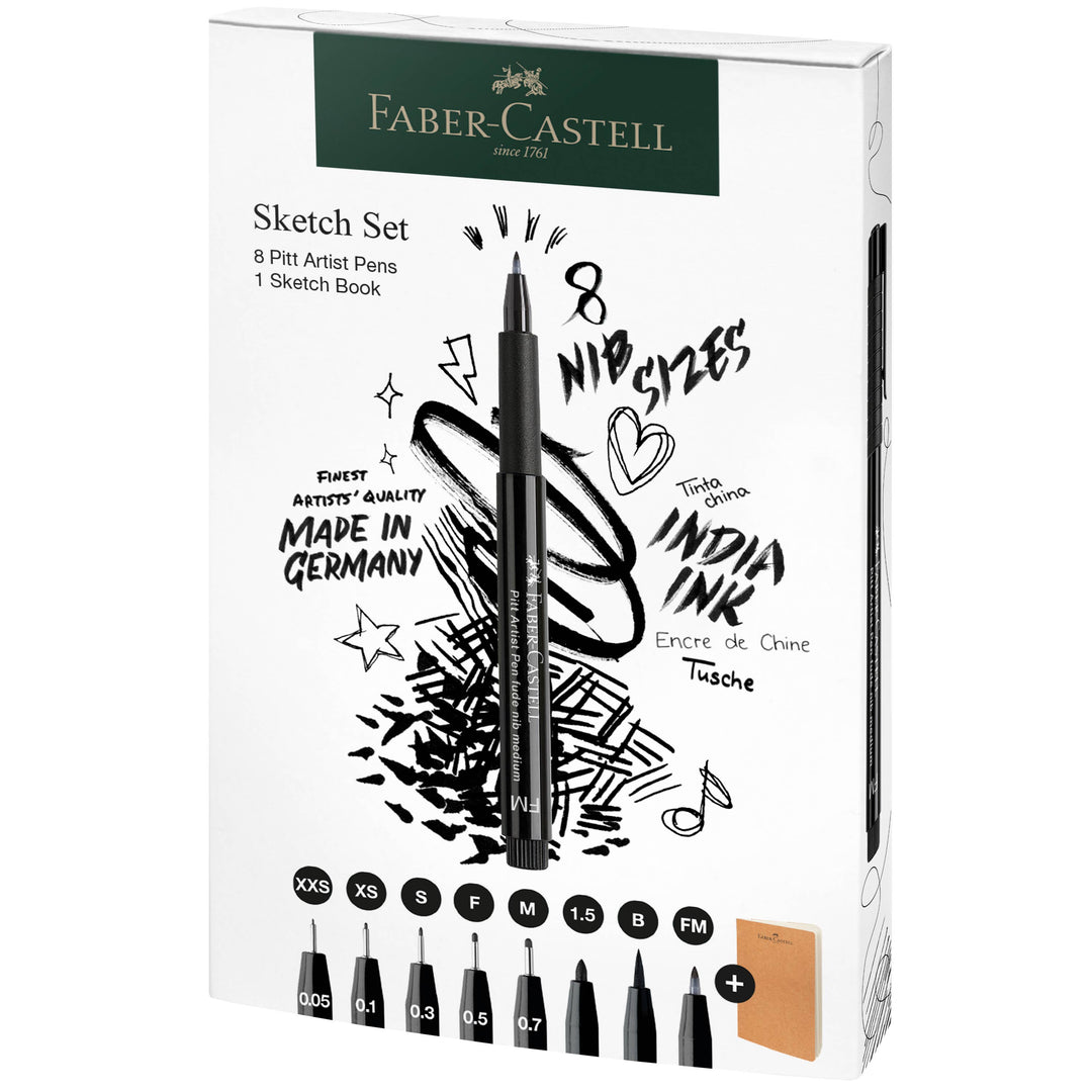 Faber-Castell Pitt Artist Pen and Artist Sketchbook Gift Set, Cover