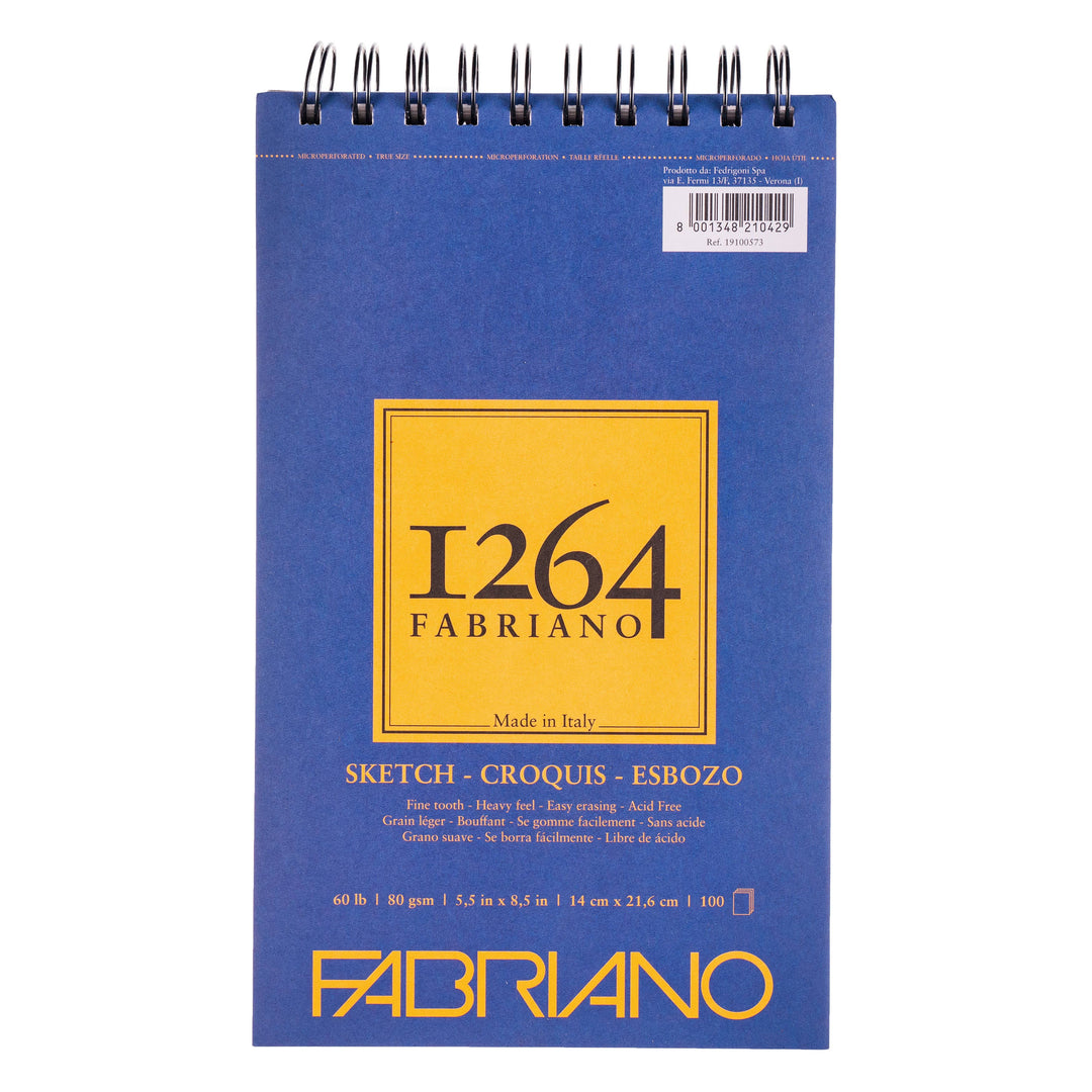 Fabriano 1264 Spiral-Bound Sketch Pad , 5.5" x 8.5"