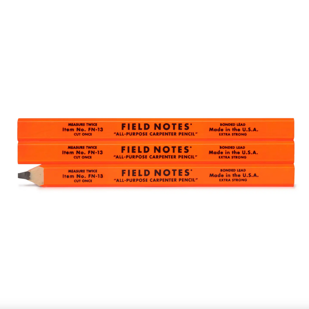 Field Notes Extra Strong Carpenter Pencils, Orange, 3 Pack
