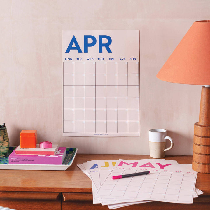 Good Tuesday (Once Upon a Tuesday) Undated Large A3 Monthly Wall Planner, Monday Start, April