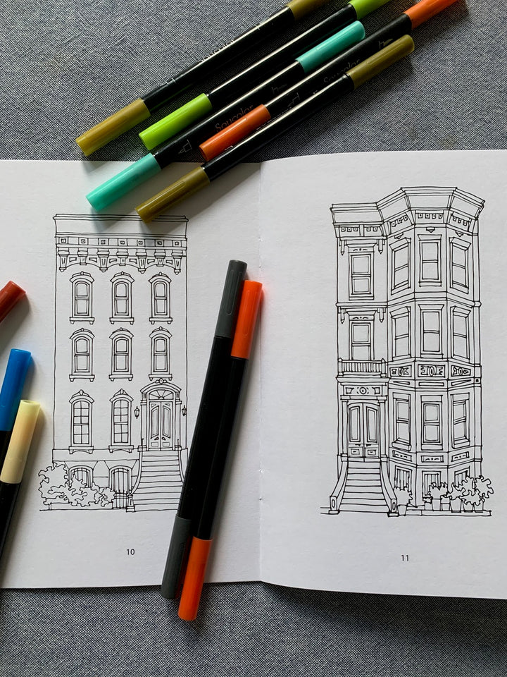 Brooklyn Brownstone Coloring Book