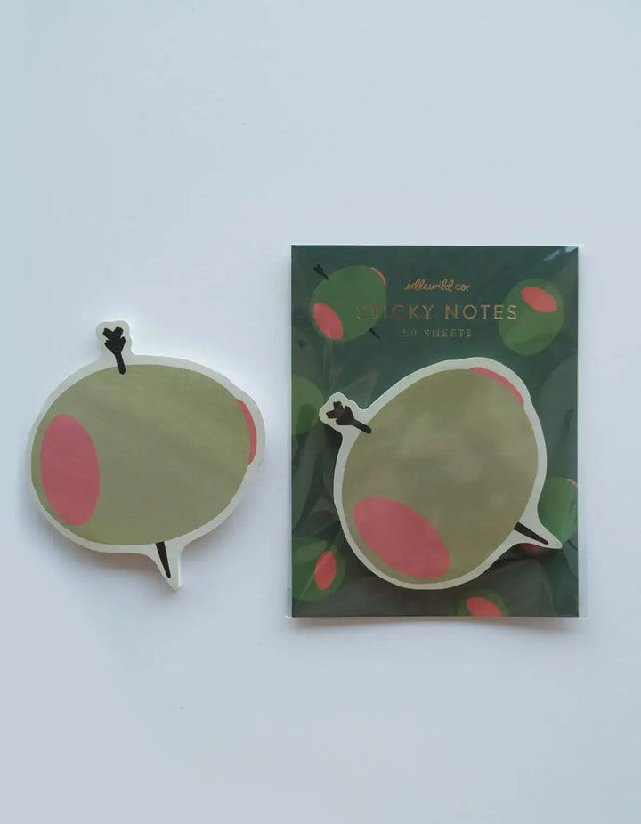 Idlewild Co. Olive Die-Cut Sticky Notepad, Detail