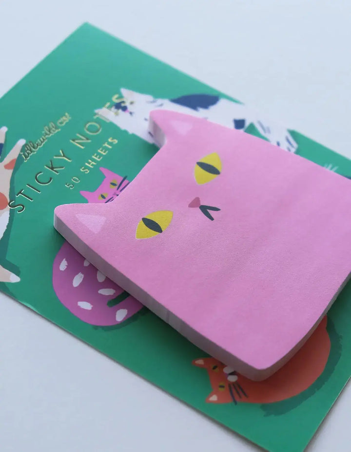 Idlewild Co. Pink Cat Die-Cut Sticky Notepad, Package
