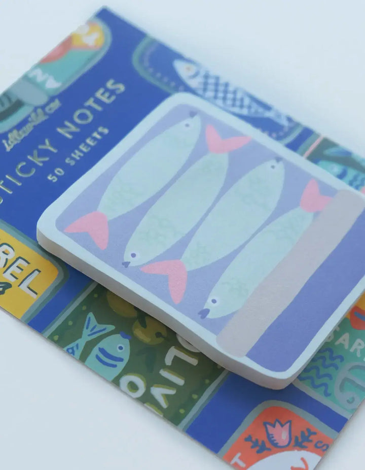 Idlewild Co. Tinned Fish Die-Cut Sticky Notepad, Detail