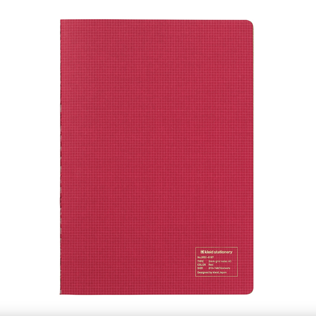 Kleid 2mm Grid A5 Notebook, Red