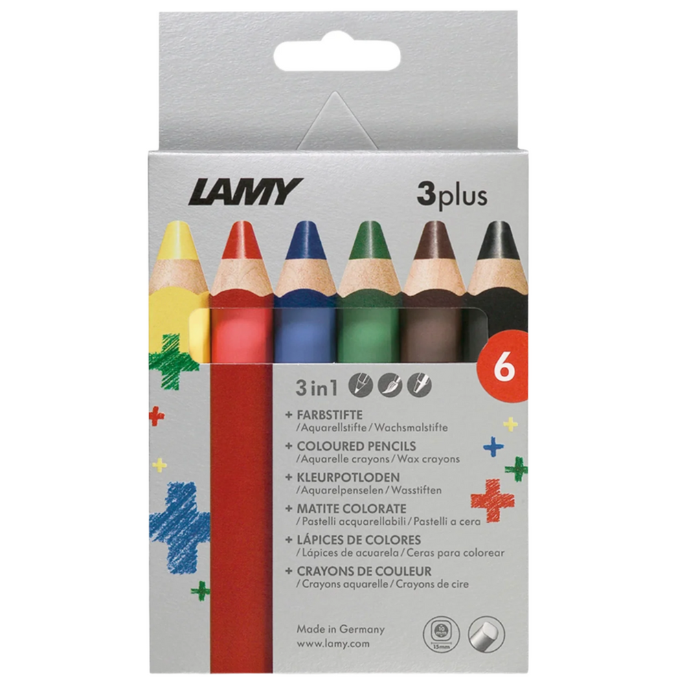 LAMY 3plus Set of 6 Colored Pencils - Vibrant, Break-Resistant Lead