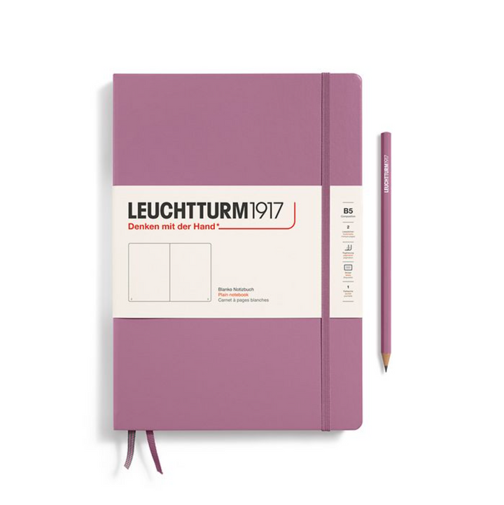 LEUCHTTURM1917 B5 Hardcover Composition Notebook, Dusty Rose