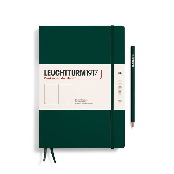 LEUCHTTURM1917 B5 Hardcover Composition Notebook, Forest Green
