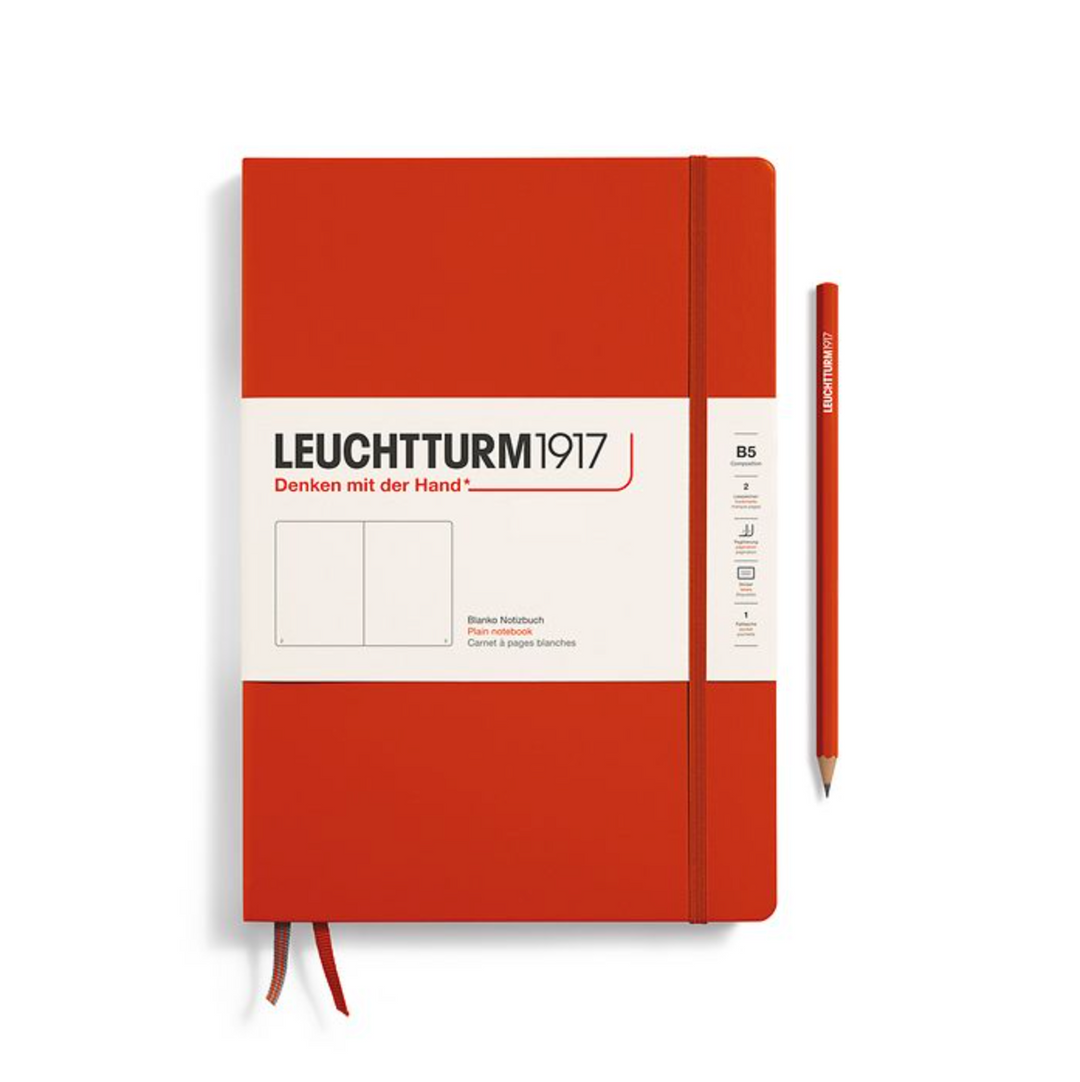 LEUCHTTURM1917 B5 Hardcover Composition Notebook, Fox Red