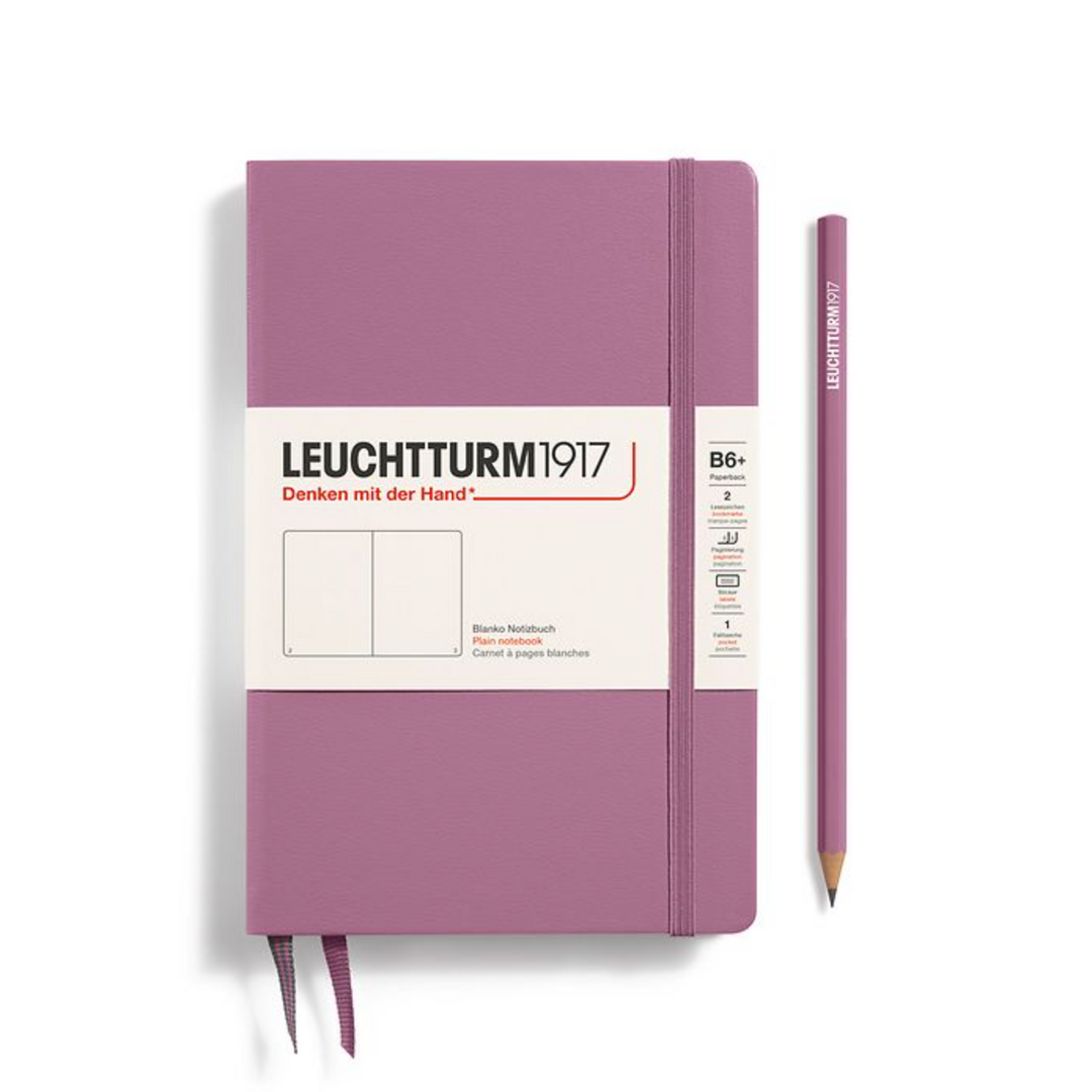 LEUCHTTURM1917 B6+ Paperback Hardcover Notebook, Dusty Rose, Plain