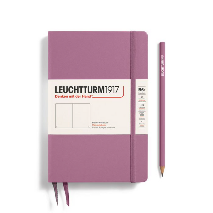 LEUCHTTURM1917 B6+ Paperback Hardcover Notebook, Dusty Rose, Plain