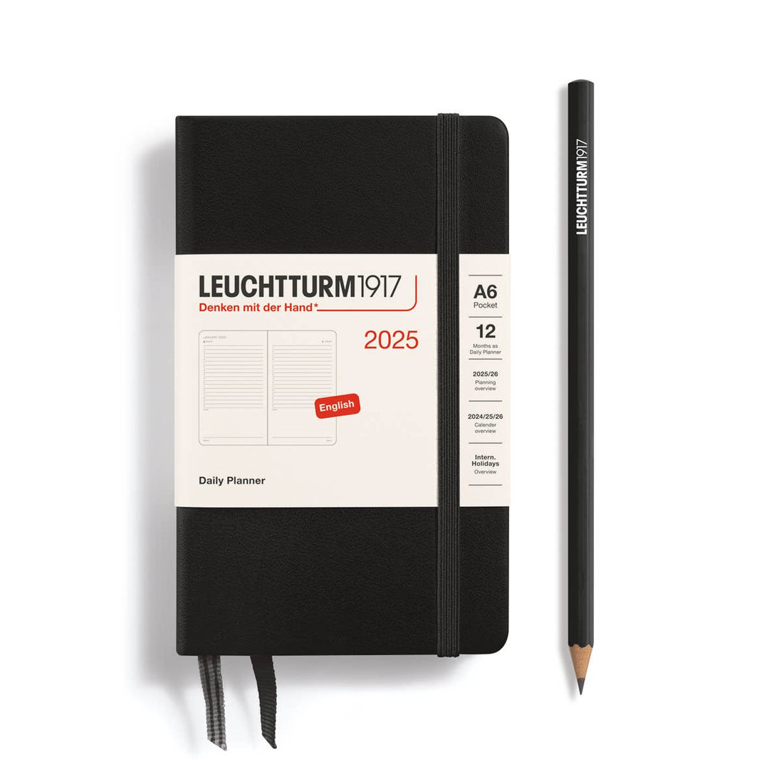 LEUCHTTURM1917 Daily Planner 2025, Black A6