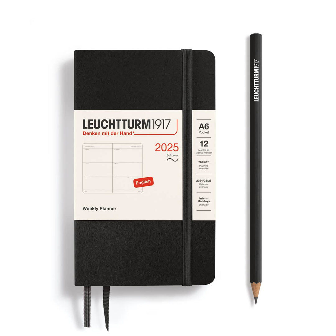 LEUCHTTURM1917 Softcover A6 Weekly Planner 2025, Black