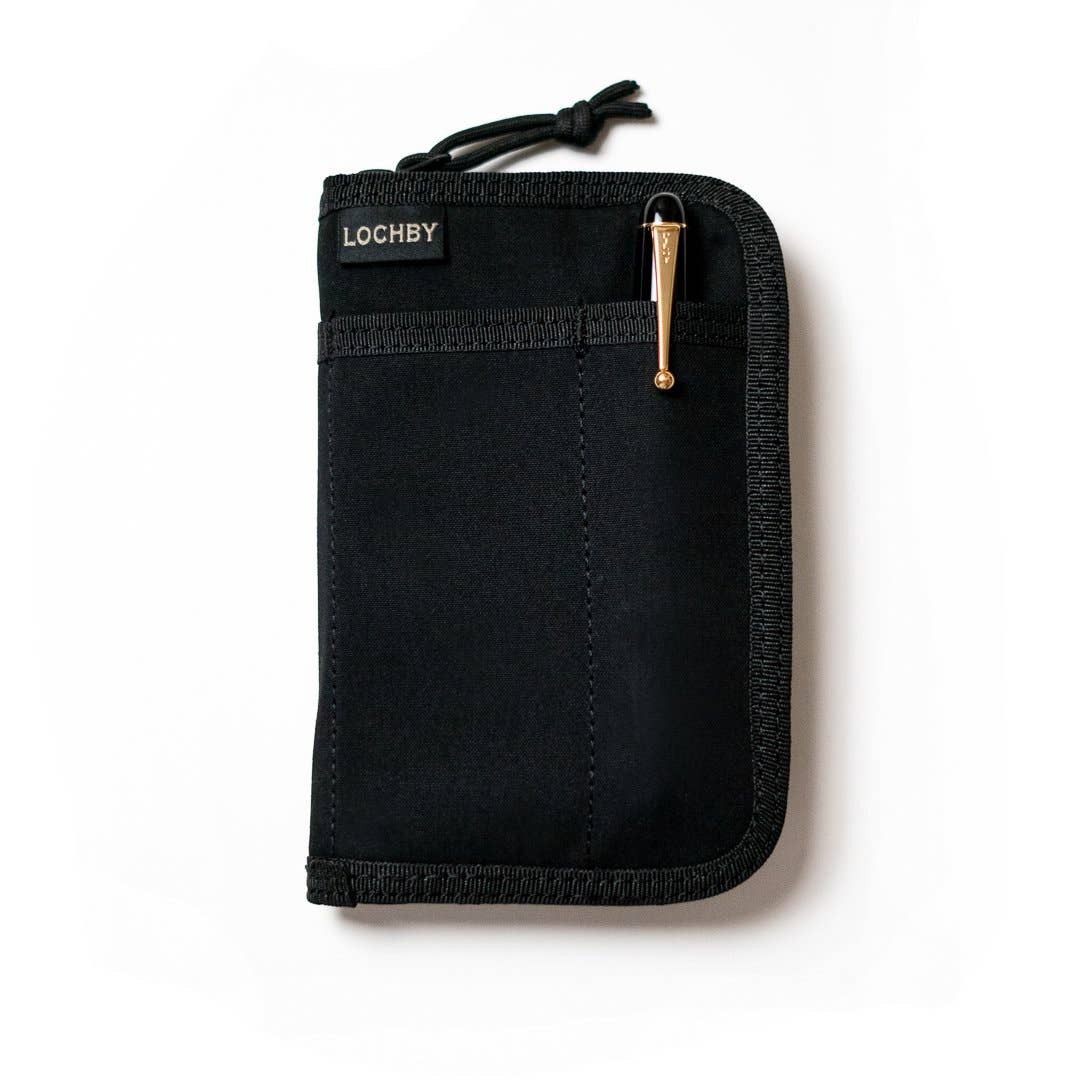 LOCHBY Waxed Canvas Pocket Journal, Charcoal, Front