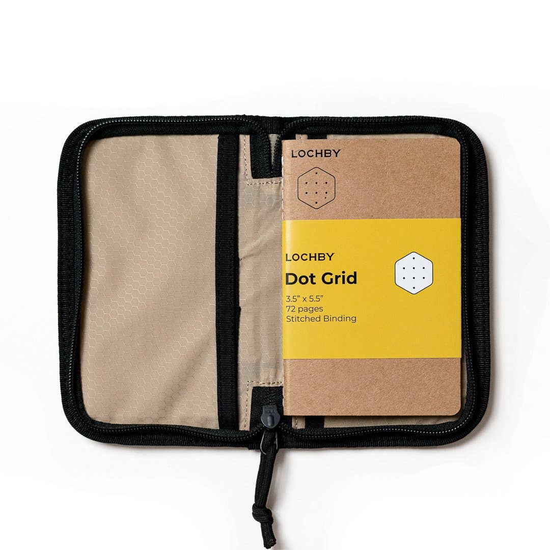 LOCHBY Waxed Canvas Pocket Journal, Charcoal, Interior