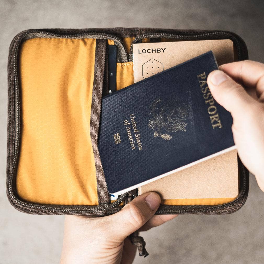 LOCHBY Waxed Canvas Pocket Journal, Charcoal, Interior Detail