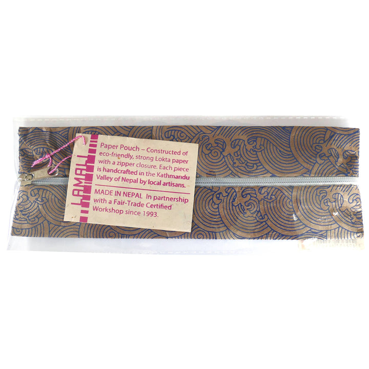Lamali Lokta Paper Handmade Pouches, Blue Wave, Package