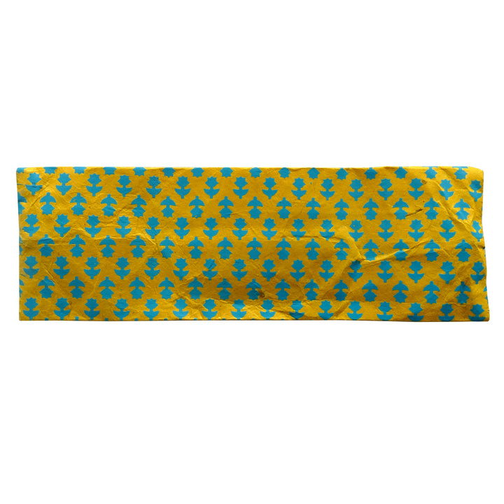 Lamali Lokta Paper Handmade Pouches, Yellow & Blue Flowers