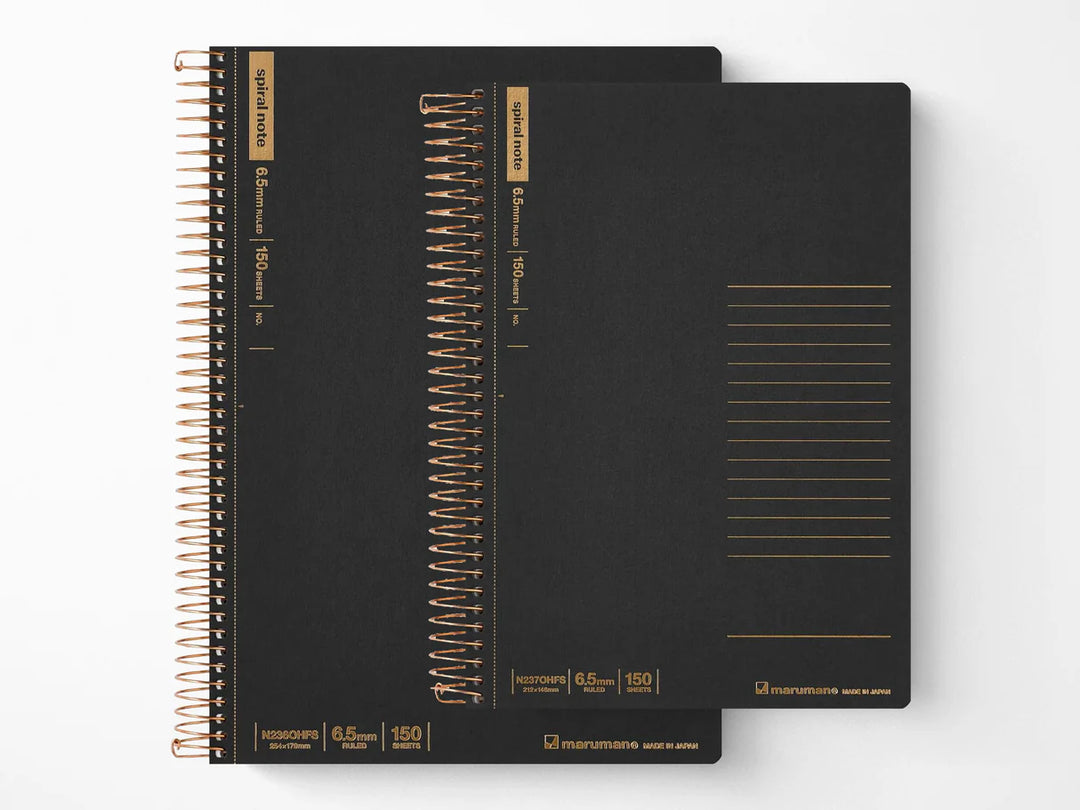 Black Lined Spiral Note Notebook