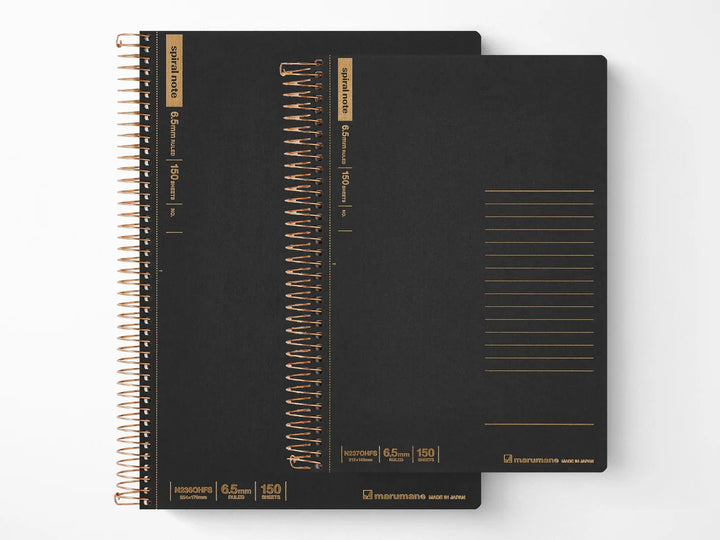 Black Lined Spiral Note Notebook