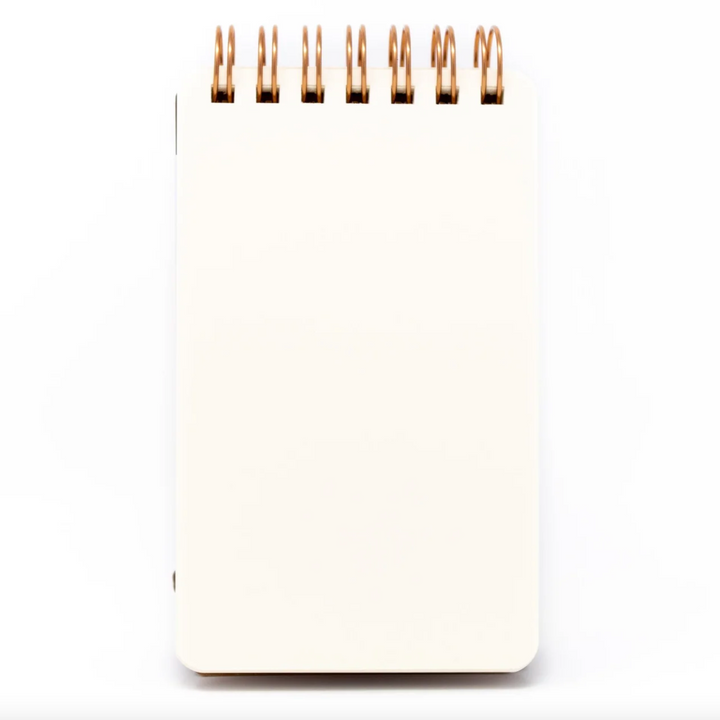 Midori Grain Leather Wire-Bound Notebook, Memo Pad, Cream Blank Paper