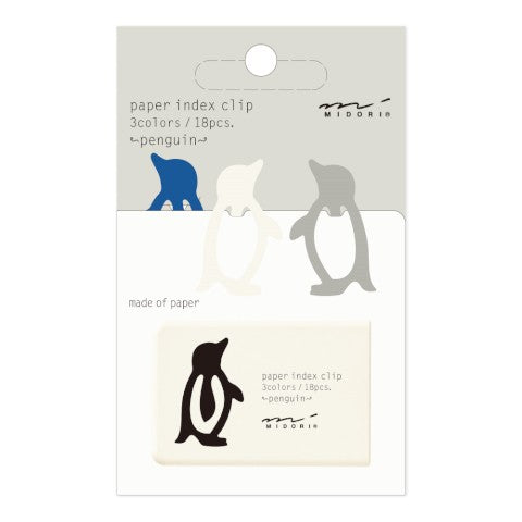 Midori Penguin-Shaped Paper Clips – Durable Stainless Steel, Set of 18