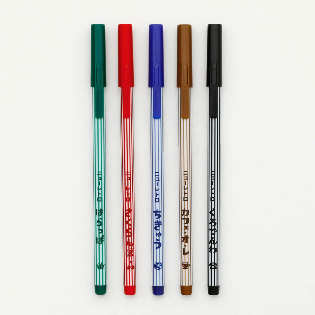 New Retro Color Pens, Set of 5