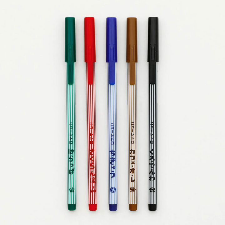 New Retro Color Pens, Set of 5