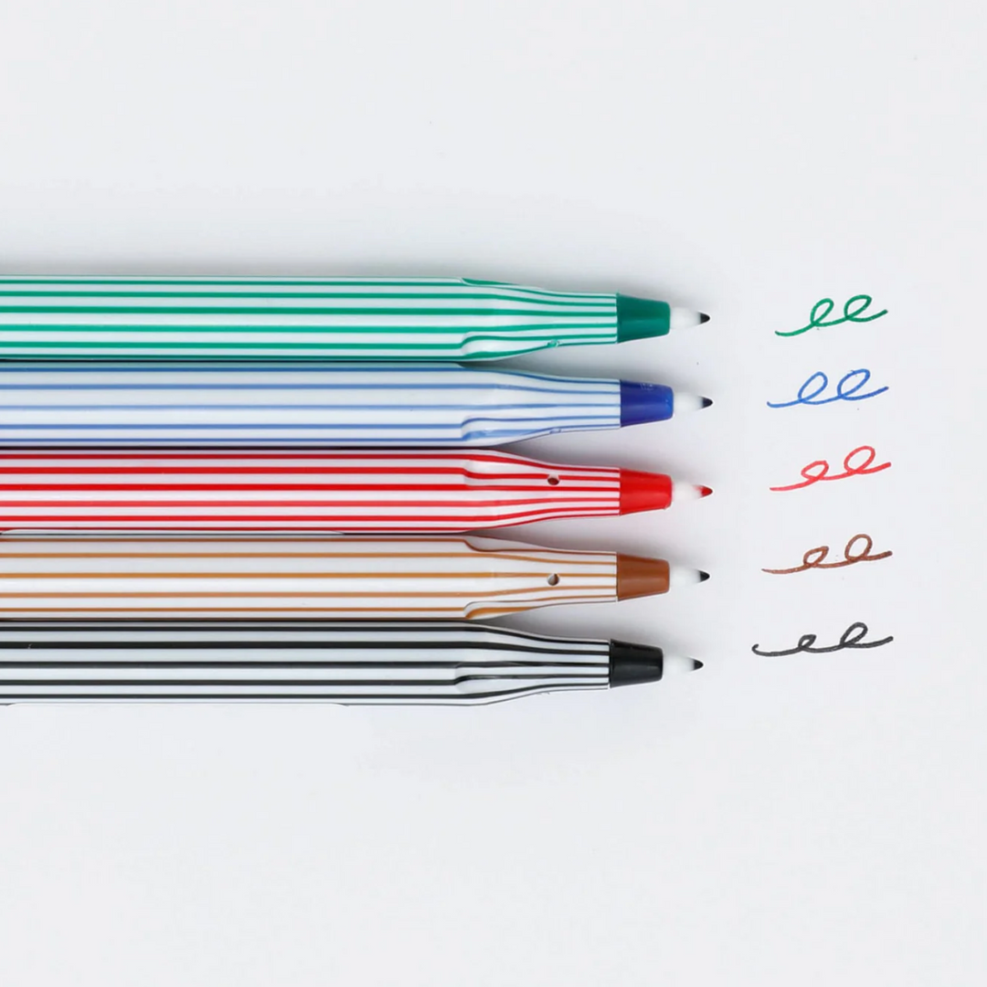 New Retro Color Pens, Set of 5, Detail