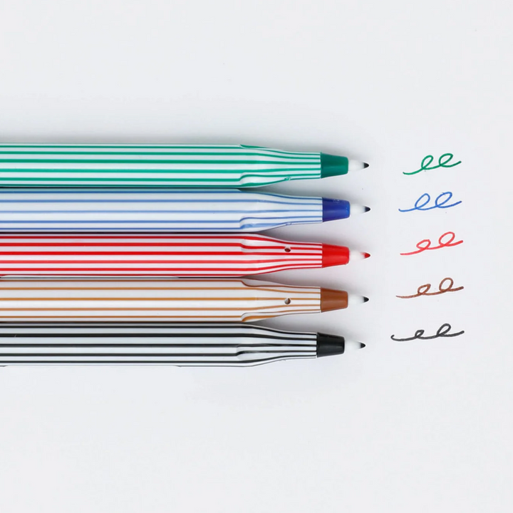 New Retro Color Pens, Set of 5, Detail
