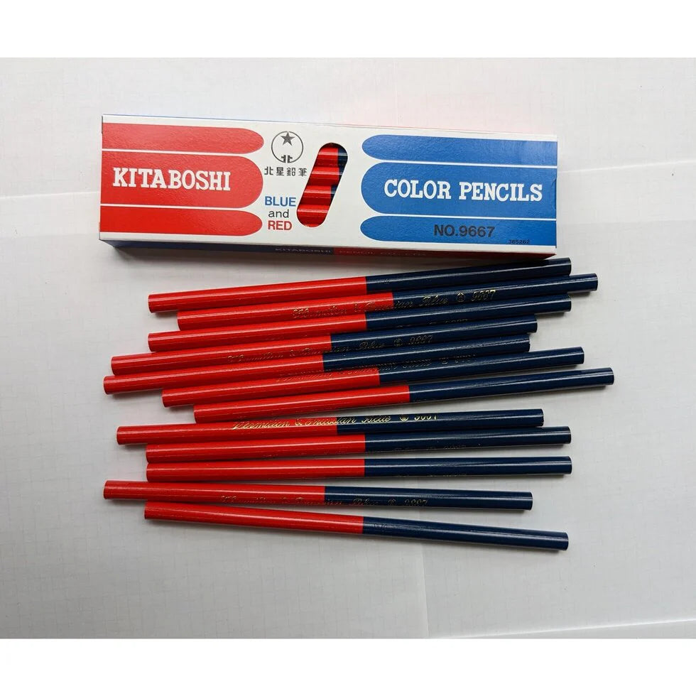 Red and Blue Colored Pencil Set