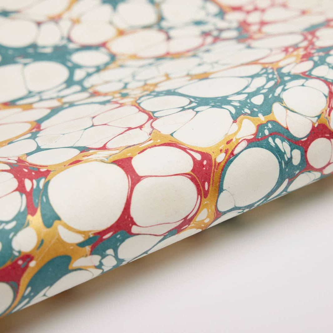 Paper Mirchi Hand Marbled Wrapping Paper, Bubbles Festive Mix