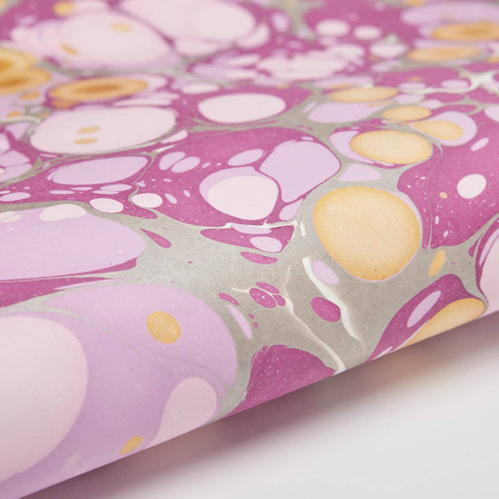 Paper Mirchi Hand Marbled Wrapping Paper, Stone Orchid