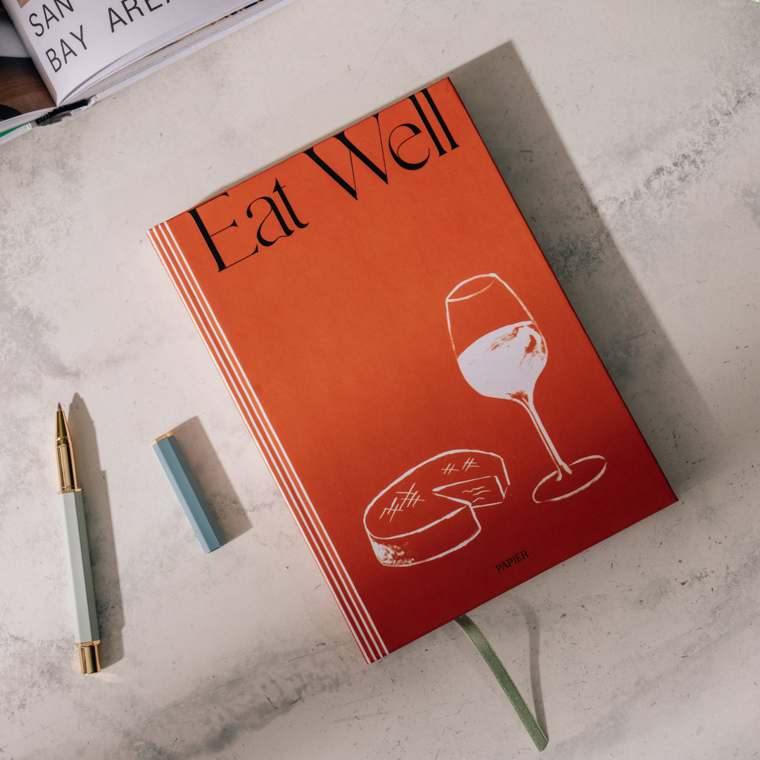 Papier A5 Hardcover Guided Recipe Journal, Eat Well
