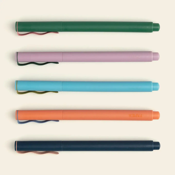 Papier Fineliners, Quintet, Set of 5 - Green, Purple, Blue, Peach & Navy