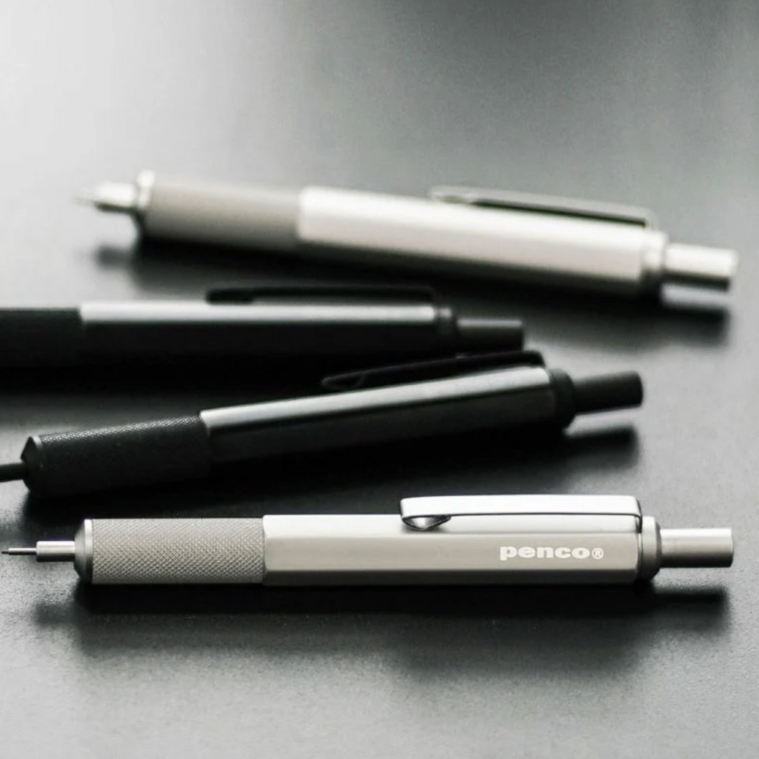Penco Drafting Pen – 0.5mm Needlepoint, Black Ink, Aluminum Body