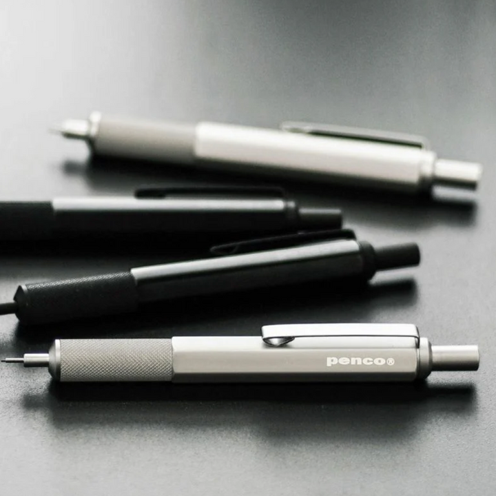 Penco Drafting Pen – 0.5mm Needlepoint, Black Ink, Aluminum Body