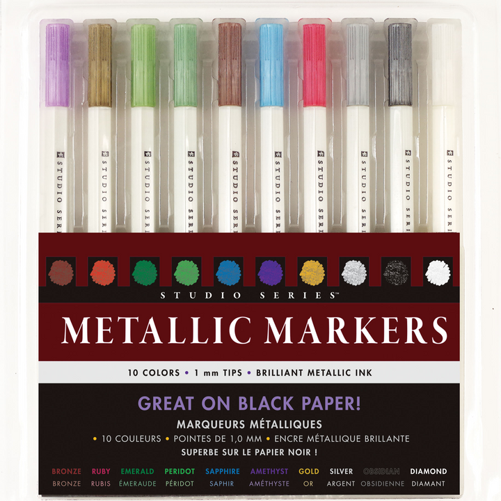 Peter Pauper Press Studio Series Metallic Markers, Set of 10