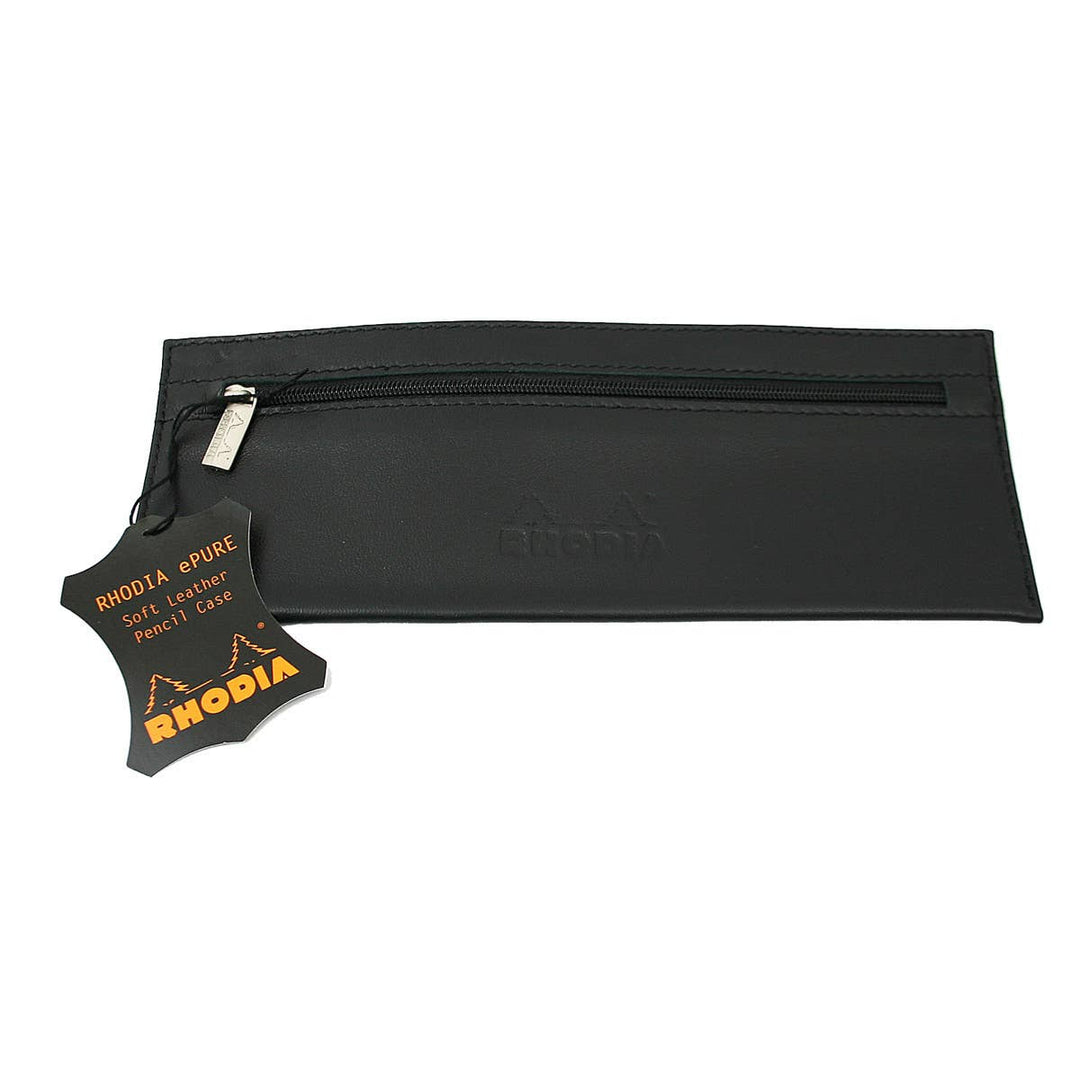 Rhodia Black Genuine Leather Pencil Case