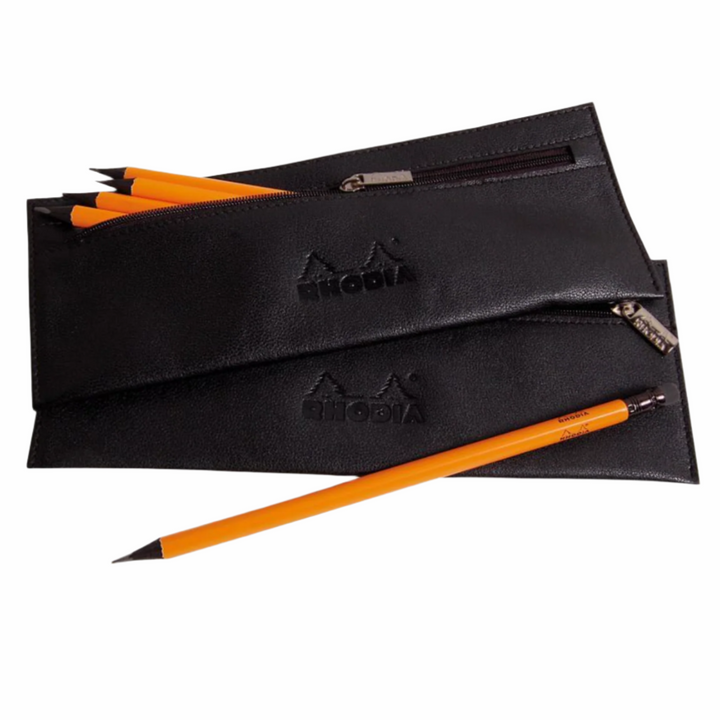 Rhodia Black Genuine Leather Pencil Case 2